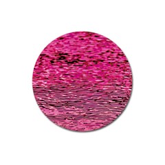 Pink  Waves Flow Series 1 Magnet 3  (round) by DimitriosArt