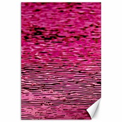 Pink  Waves Flow Series 1 Canvas 12  X 18  by DimitriosArt