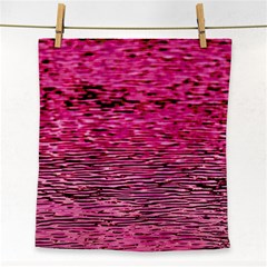 Pink  Waves Flow Series 1 Face Towel by DimitriosArt