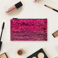 Pink  Waves Flow Series 1 Cosmetic Bag (small) by DimitriosArt