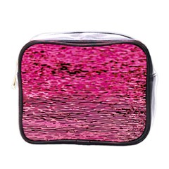 Pink  Waves Flow Series 1 Mini Toiletries Bag (one Side) by DimitriosArt