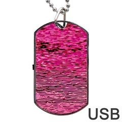 Pink  Waves Flow Series 1 Dog Tag Usb Flash (one Side) by DimitriosArt