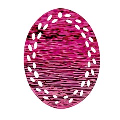 Pink  Waves Flow Series 1 Ornament (oval Filigree) by DimitriosArt