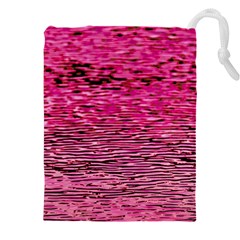 Pink  Waves Flow Series 1 Drawstring Pouch (5xl) by DimitriosArt