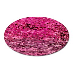 Pink  Waves Flow Series 1 Oval Magnet by DimitriosArt