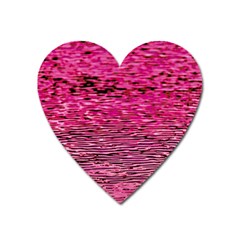 Pink  Waves Flow Series 1 Heart Magnet by DimitriosArt