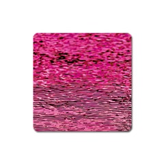 Pink  Waves Flow Series 1 Square Magnet by DimitriosArt