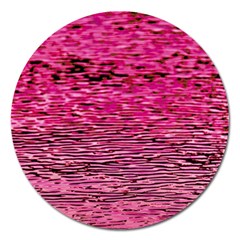 Pink  Waves Flow Series 1 Magnet 5  (round) by DimitriosArt