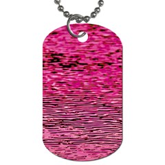 Pink  Waves Flow Series 1 Dog Tag (one Side) by DimitriosArt