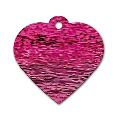 Pink  Waves Flow Series 1 Dog Tag Heart (two Sides) by DimitriosArt