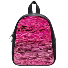 Pink  Waves Flow Series 1 School Bag (small) by DimitriosArt