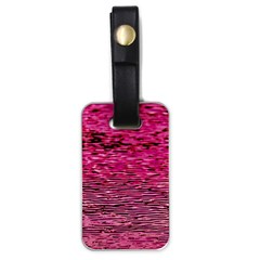 Pink  Waves Flow Series 1 Luggage Tag (one Side) by DimitriosArt