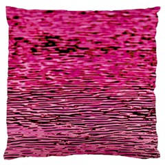 Pink  Waves Flow Series 1 Large Cushion Case (two Sides) by DimitriosArt