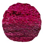 Pink  Waves Flow Series 1 Large 18  Premium Flano Round Cushions Back