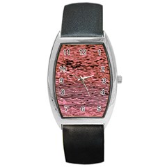 Pink  Waves Flow Series 2 Barrel Style Metal Watch by DimitriosArt