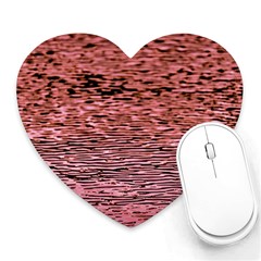 Pink  Waves Flow Series 2 Heart Mousepads by DimitriosArt