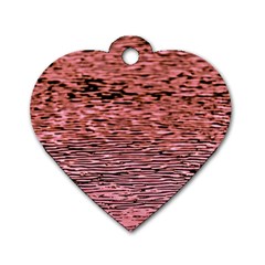 Pink  Waves Flow Series 2 Dog Tag Heart (two Sides) by DimitriosArt