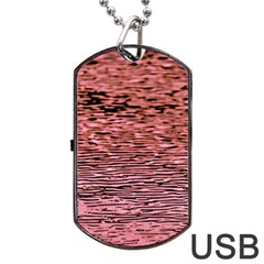 Pink  Waves Flow Series 2 Dog Tag Usb Flash (one Side) by DimitriosArt