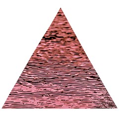 Pink  Waves Flow Series 2 Wooden Puzzle Triangle by DimitriosArt