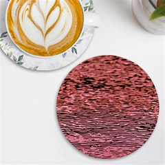 Pink  Waves Flow Series 2 Uv Print Round Tile Coaster by DimitriosArt