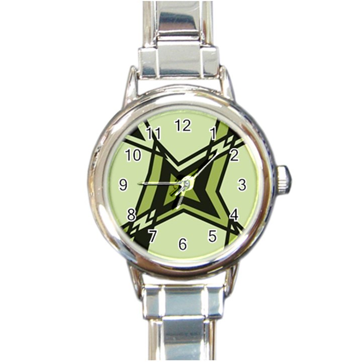 Abstract pattern geometric backgrounds   Round Italian Charm Watch