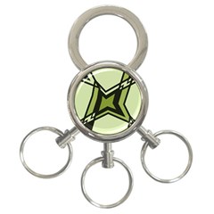 Abstract Pattern Geometric Backgrounds   3-ring Key Chain by Eskimos