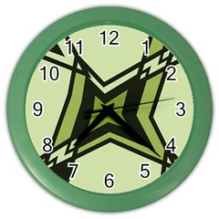 Abstract Pattern Geometric Backgrounds   Color Wall Clock by Eskimos