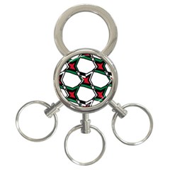 Abstract Pattern Geometric Backgrounds   3-ring Key Chain by Eskimos