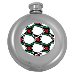 Abstract Pattern Geometric Backgrounds   Round Hip Flask (5 Oz) by Eskimos