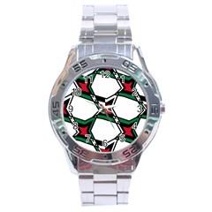 Abstract Pattern Geometric Backgrounds   Stainless Steel Analogue Watch by Eskimos