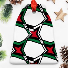 Abstract Pattern Geometric Backgrounds   Bell Ornament (two Sides) by Eskimos