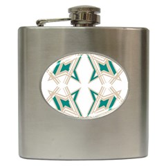 Abstract Pattern Geometric Backgrounds   Hip Flask (6 Oz) by Eskimos