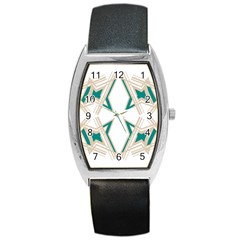 Abstract Pattern Geometric Backgrounds   Barrel Style Metal Watch by Eskimos