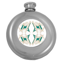 Abstract Pattern Geometric Backgrounds   Round Hip Flask (5 Oz) by Eskimos