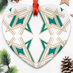 Abstract Pattern Geometric Backgrounds   Heart Ornament (two Sides) by Eskimos