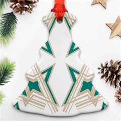 Abstract Pattern Geometric Backgrounds   Christmas Tree Ornament (two Sides) by Eskimos