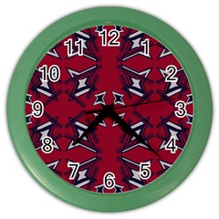 Abstract Pattern Geometric Backgrounds   Color Wall Clock by Eskimos