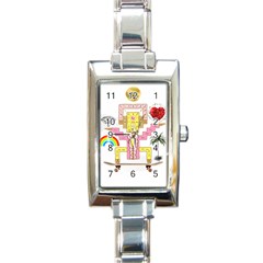 Music And Other Stuff Rectangle Italian Charm Watch