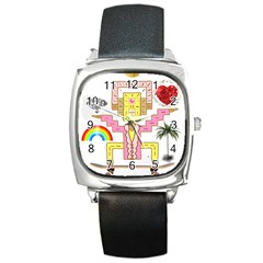 Music And Other Stuff Square Metal Watch