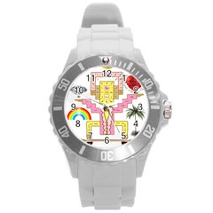 Music And Other Stuff Round Plastic Sport Watch (l) by bfvrp