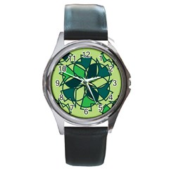 Abstract Pattern Geometric Backgrounds   Round Metal Watch by Eskimos