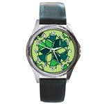 Abstract pattern geometric backgrounds   Round Metal Watch Front