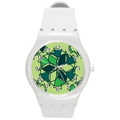 Abstract Pattern Geometric Backgrounds   Round Plastic Sport Watch (m) by Eskimos