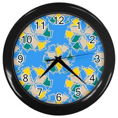 Abstract Pattern Geometric Backgrounds   Wall Clock (black) by Eskimos