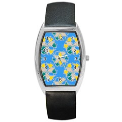 Abstract Pattern Geometric Backgrounds   Barrel Style Metal Watch by Eskimos