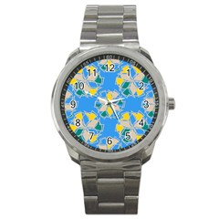 Abstract Pattern Geometric Backgrounds   Sport Metal Watch by Eskimos