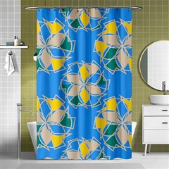 Abstract Pattern Geometric Backgrounds   Shower Curtain 48  X 72  (small)  by Eskimos