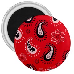 Floral Pattern Paisley Style Paisley Print   3  Magnets by Eskimos