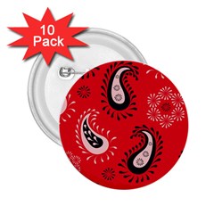 Floral Pattern Paisley Style Paisley Print   2 25  Buttons (10 Pack)  by Eskimos