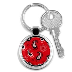 Floral Pattern Paisley Style Paisley Print   Key Chain (round) by Eskimos